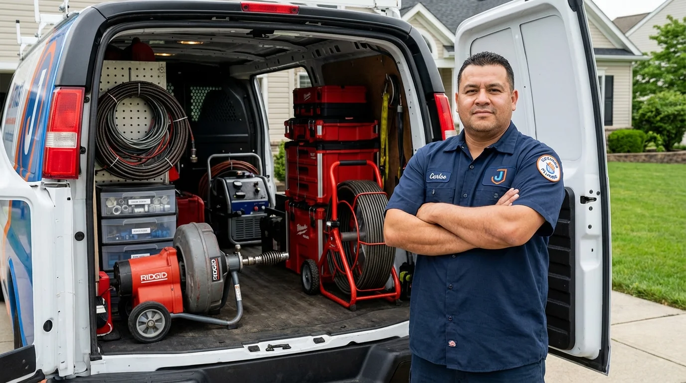 Professional drain cleaning equipment and Johns Plumbing LLC plumber in Warden