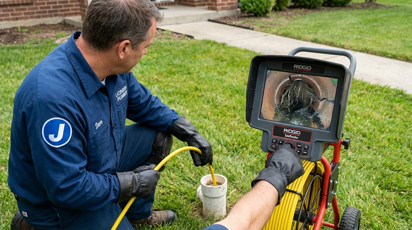 Sewer camera inspection being performed by Johns Plumbing LLC in Warden