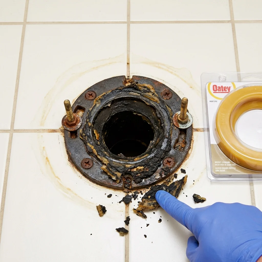 Failed wax ring showing water seepage at the base of a toilet in a Warden, WA home
